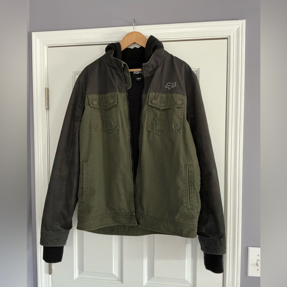 Fox Racing Straightaway Utility Fleece Lined Hooded  Jacket L
